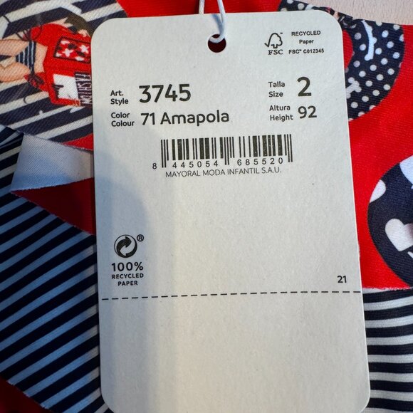 Mayoral Ruffle Detail Crisscross Back Baby Swimsuit in Red, White and Blue - NWT - Picture 3 of 4